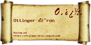 Ottinger Áron névjegykártya